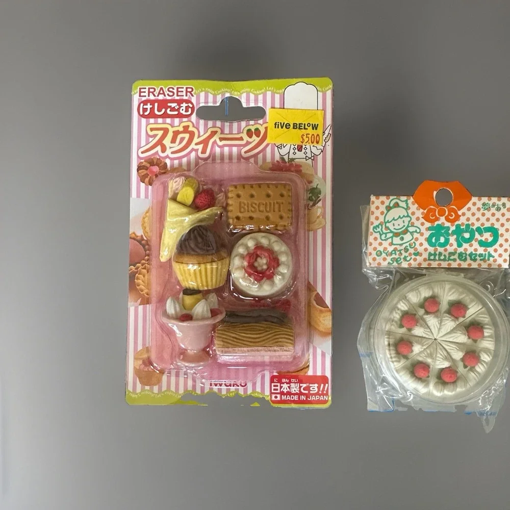 Iwako Funny Eraser Set Dessert Sweets & Strawberry Shortcake Made in Japan NIB